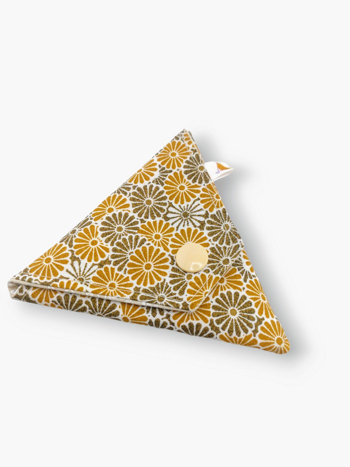 Monedero triangular flores amarillas