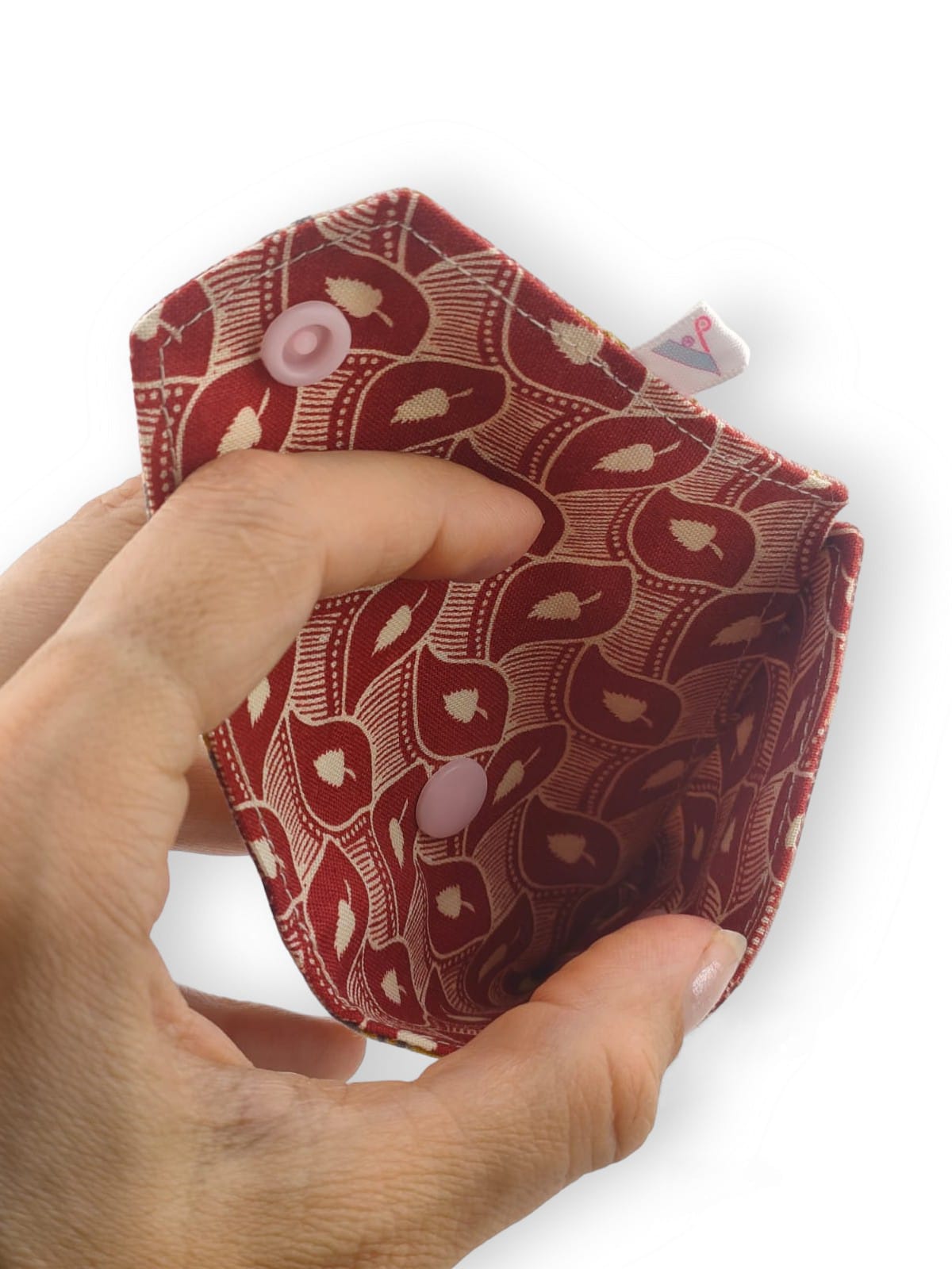 Monedero triangular flores rosa